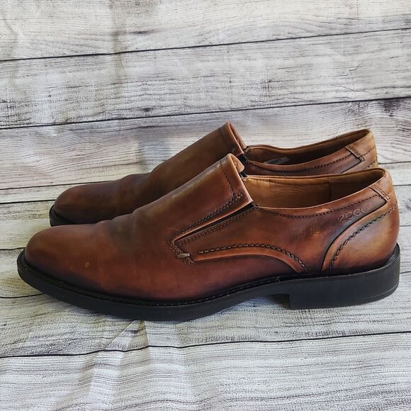 Ecco Mens Shoes Loafers SZ 45 US 11 Brown Slip-On Leather Dress Casual Plain Toe main image 14
